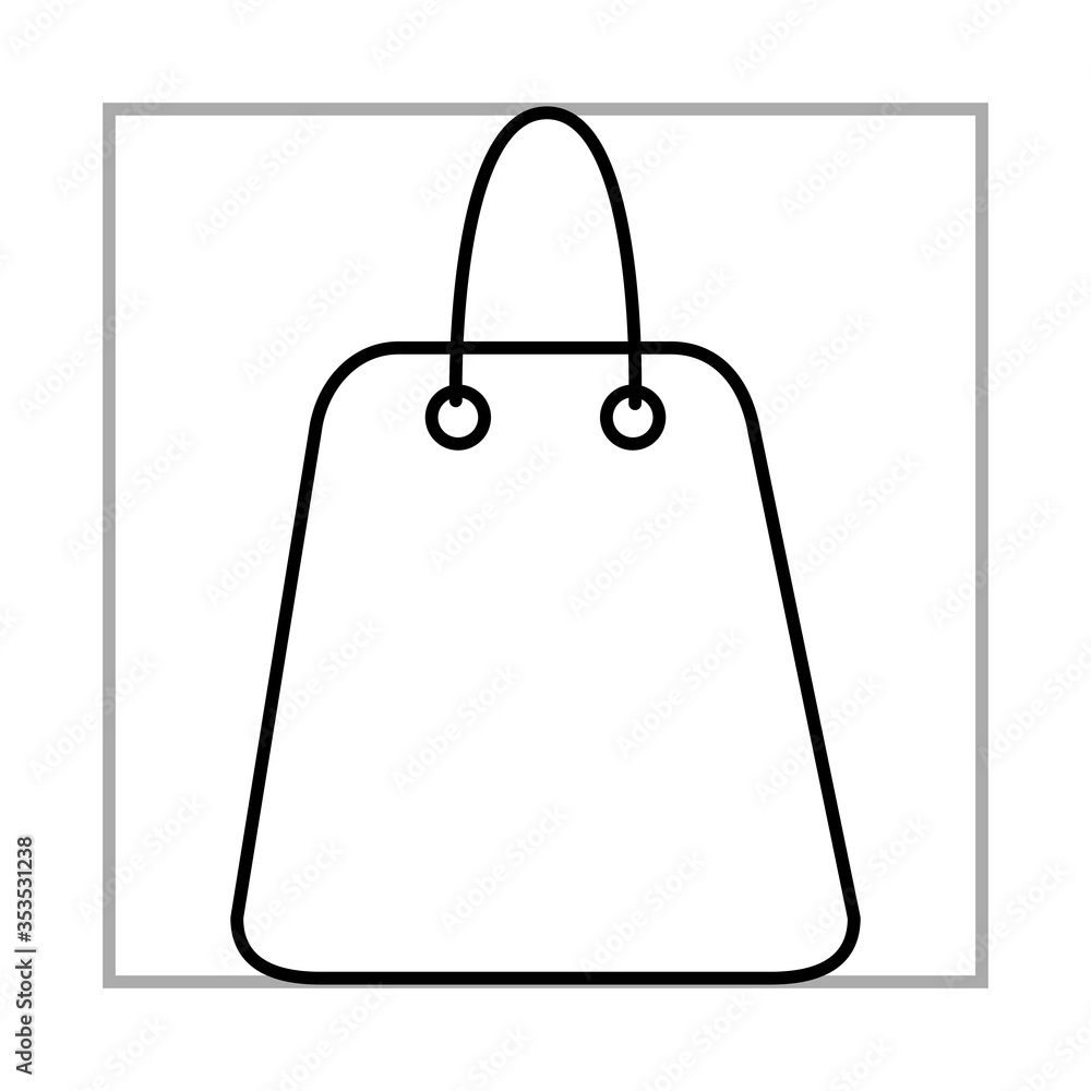 shopping bag mobile marketing and e-commerce line style icon shopping bag mobile marketing and e-commerce line style icon