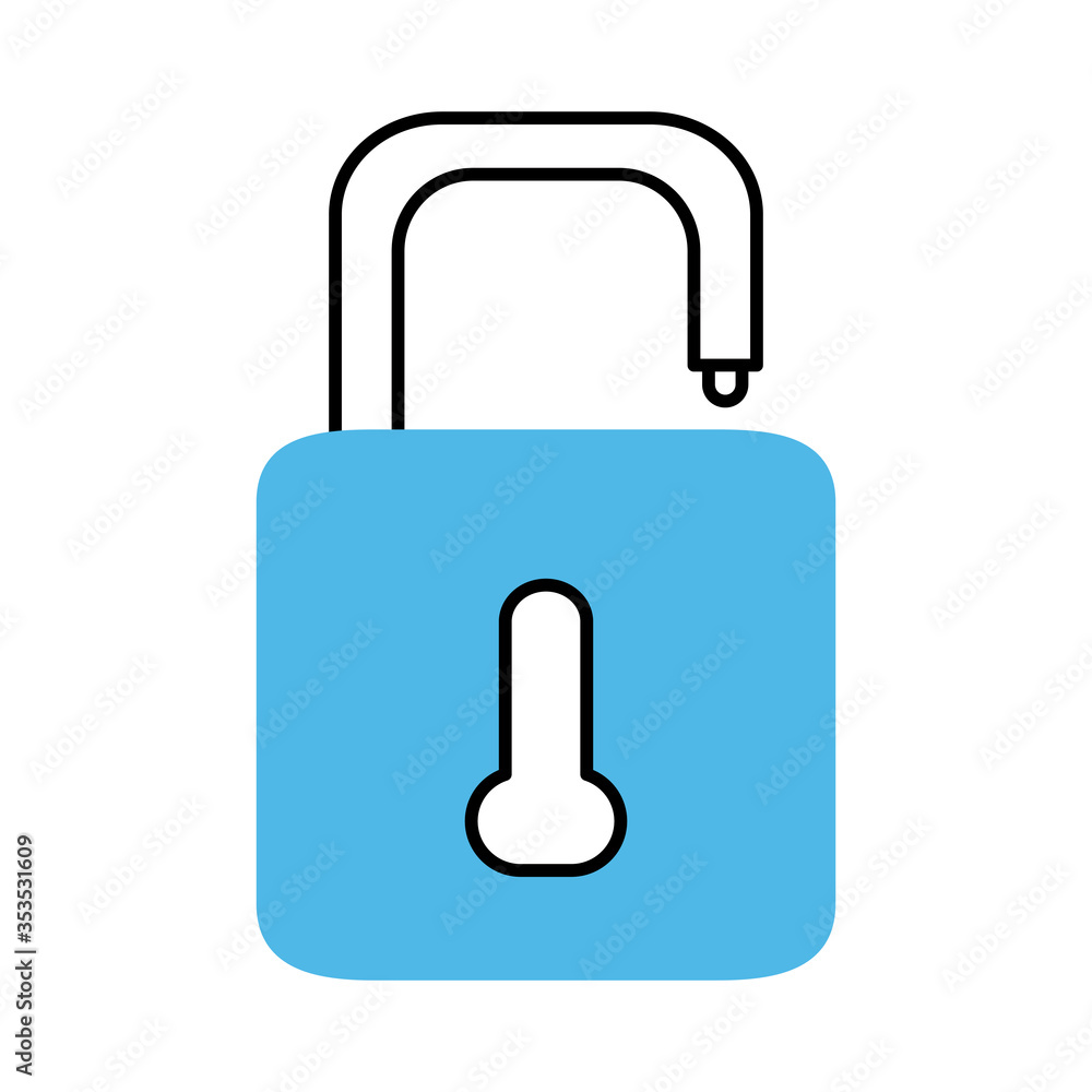 unlock padlock mobile marketing and e-commerce line and fill style icon unlock padlock mobile marketing and e-commerce line and fill style icon