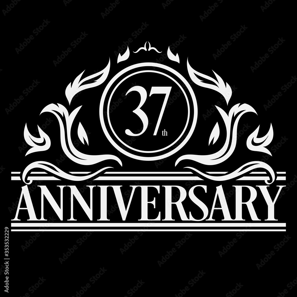 Luxury 37th anniversary Logo illustration vector Luxury 37th anniversary Logo illustration vector