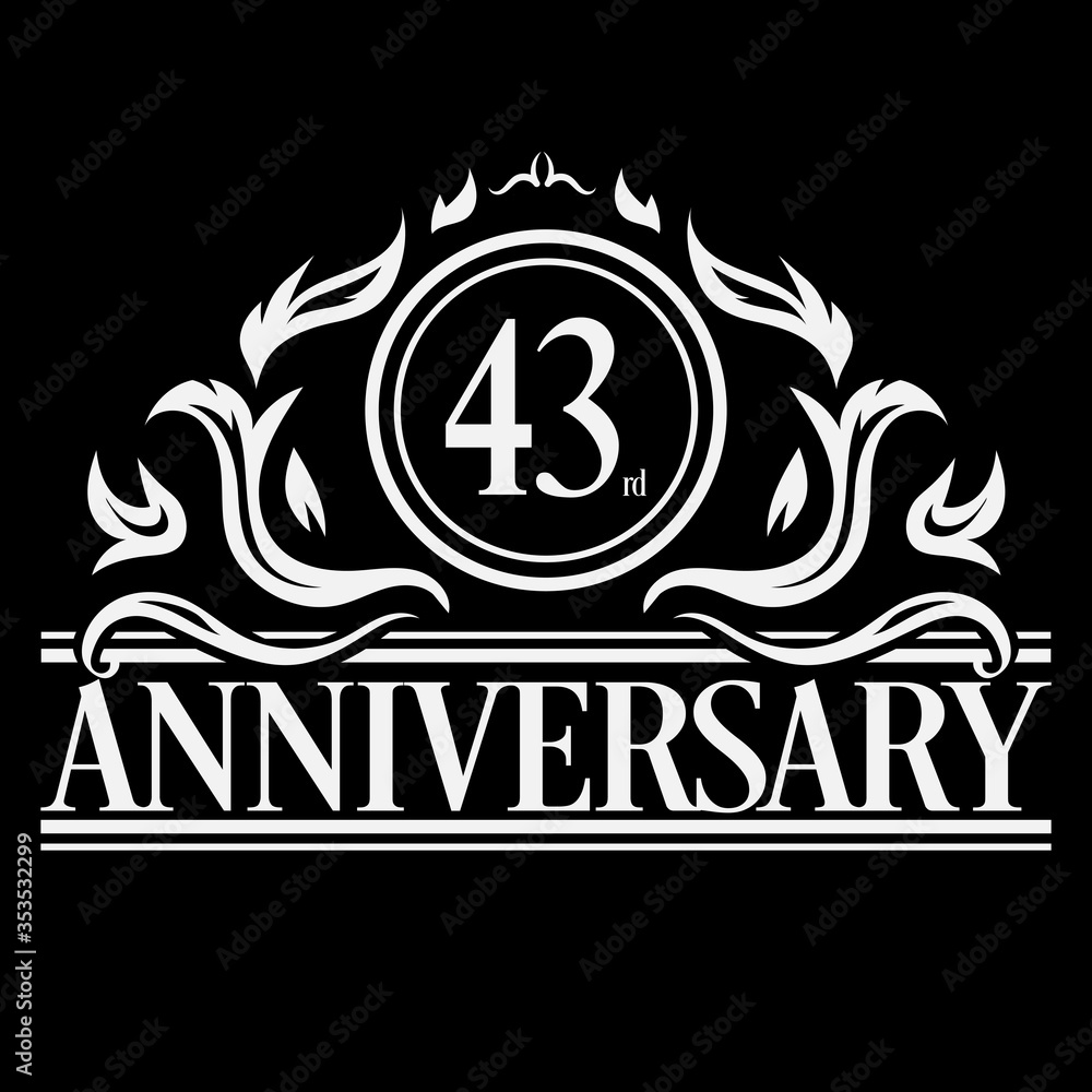 Luxury 43rd anniversary Logo illustration vector Luxury 43rd anniversary Logo illustration vector