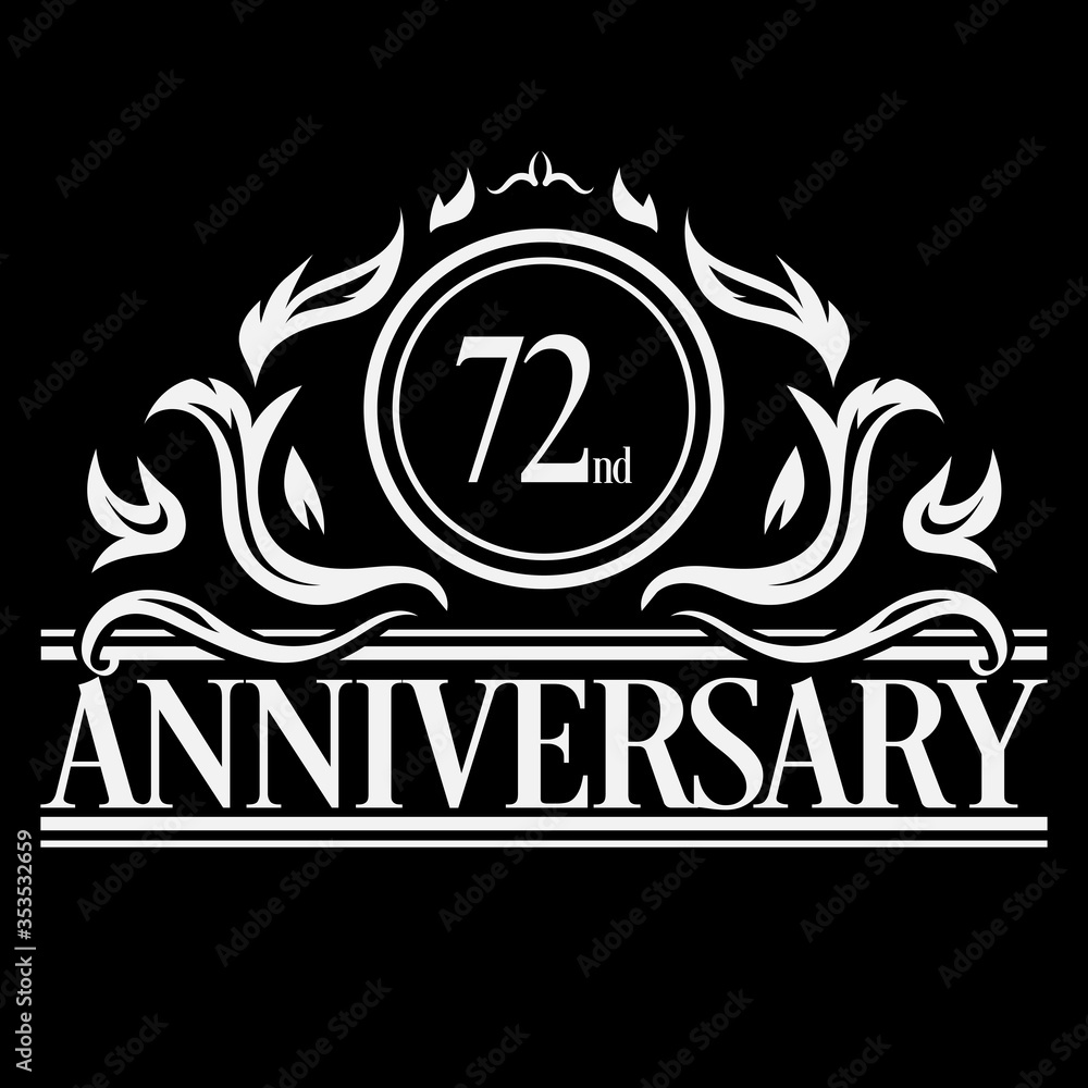 Luxury 72nd anniversary Logo illustration vector Luxury 72nd anniversary Logo illustration vector