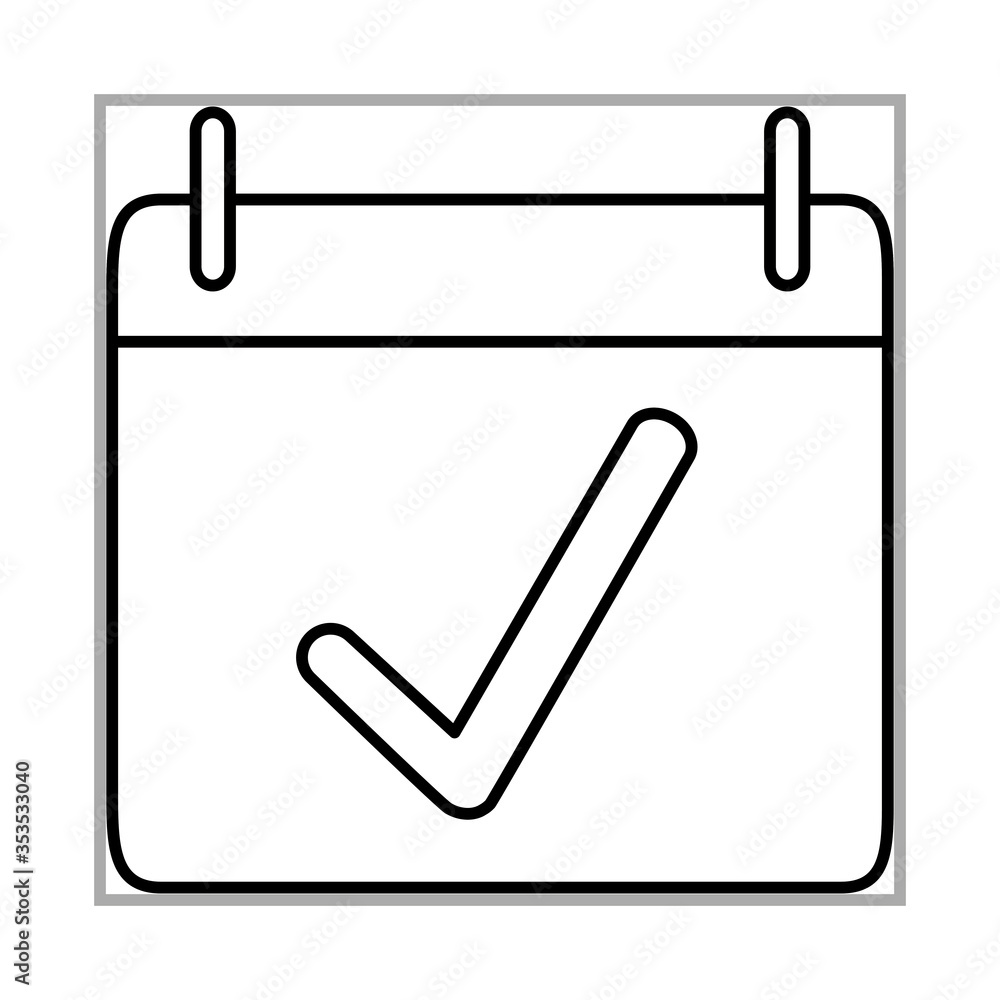 calendar check mark mobile marketing and e-commerce line style icon calendar check mark mobile marketing and e-commerce line style icon