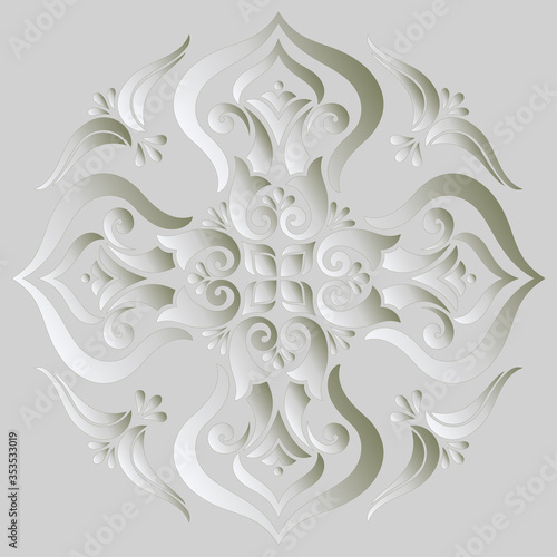Mandala pattern white gradient good mood