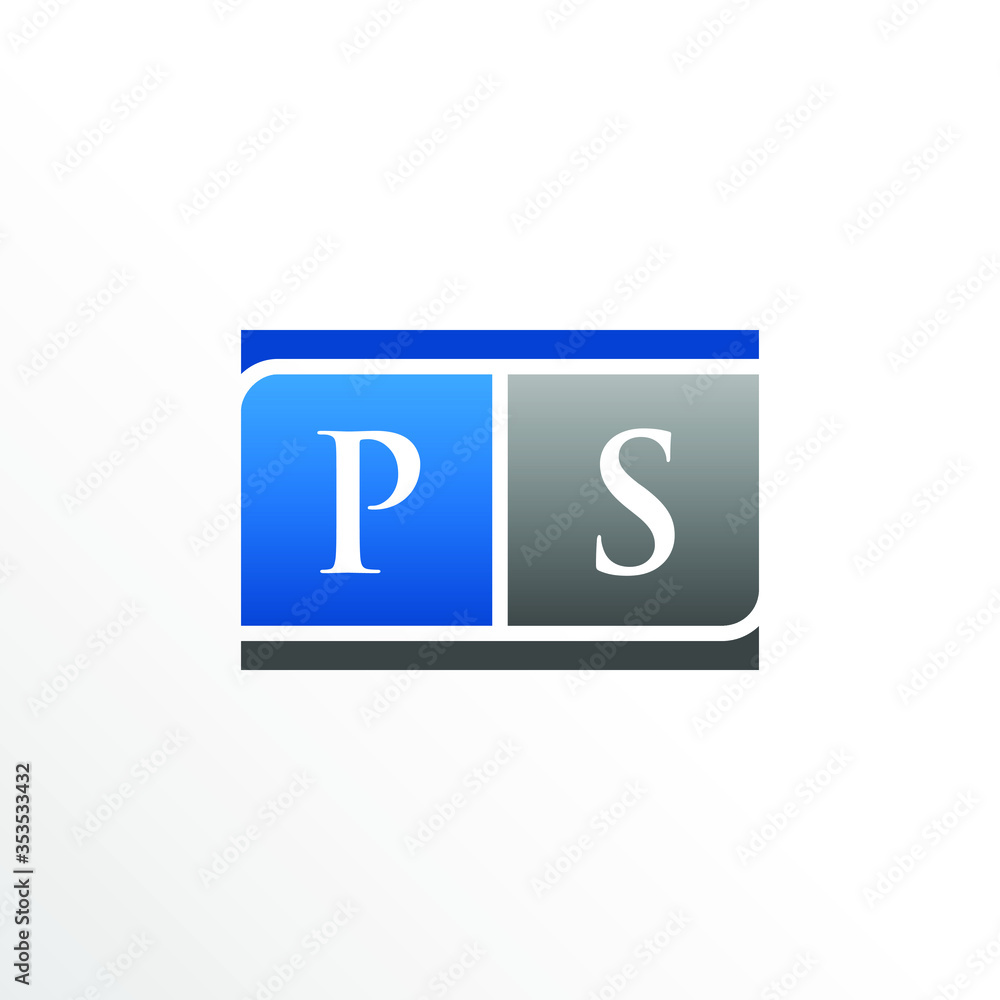 Initial Letter PS Square Logo Design Initial Letter PS Square Logo Design