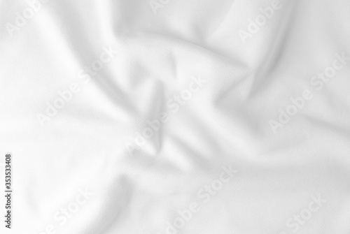 White abstract folded clothes mesh background, fabric texture