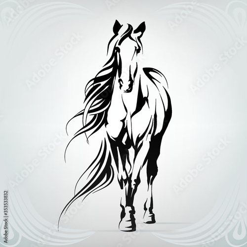 Vector silhouette of a horse
