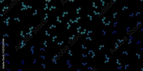 Dark BLUE vector pattern with magic elements.