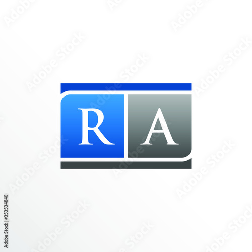 Initial Letter RA Square Logo Design