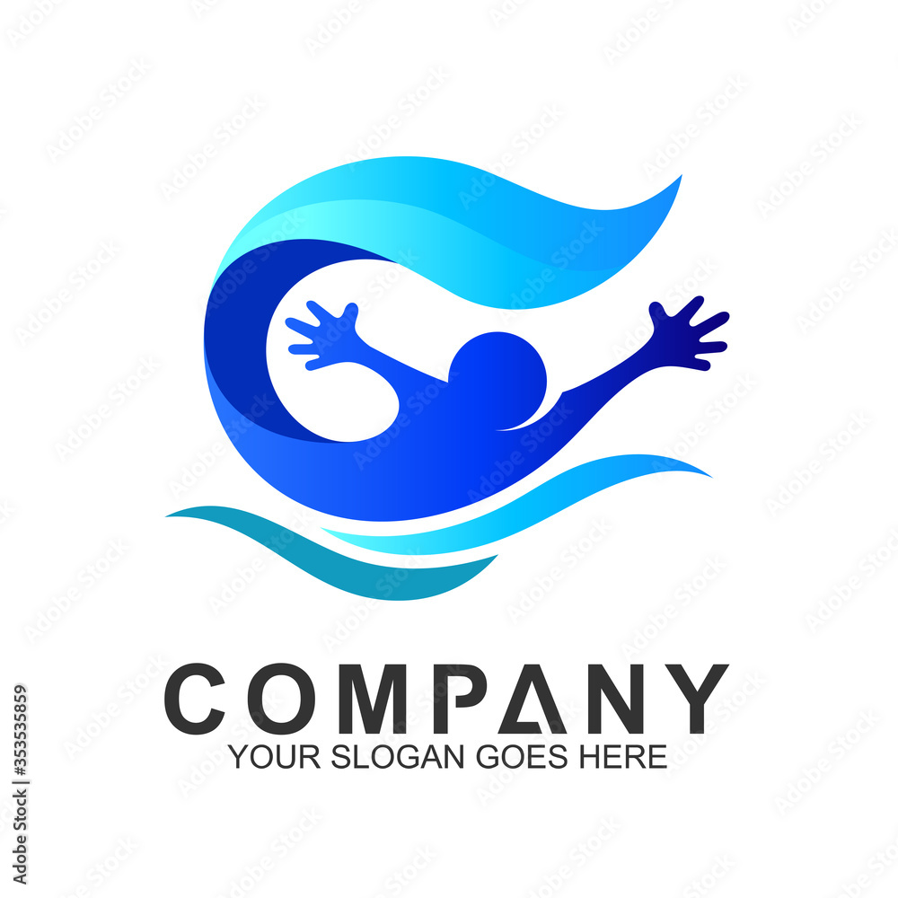 Fototapeta premium People Letter G Logo design vector