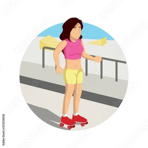 Woman on roller skates