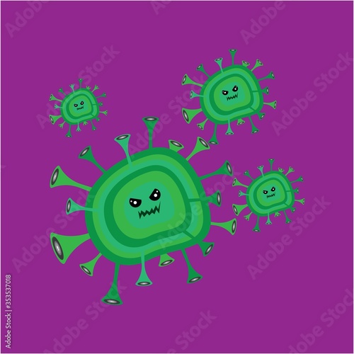 corona Virus vector illustration icon template design 