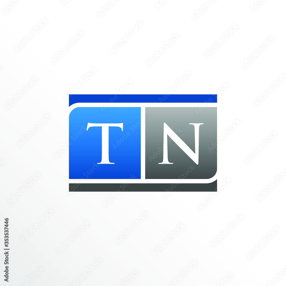 Initial Letter TN Square Logo Design Initial Letter TN Square Logo Design