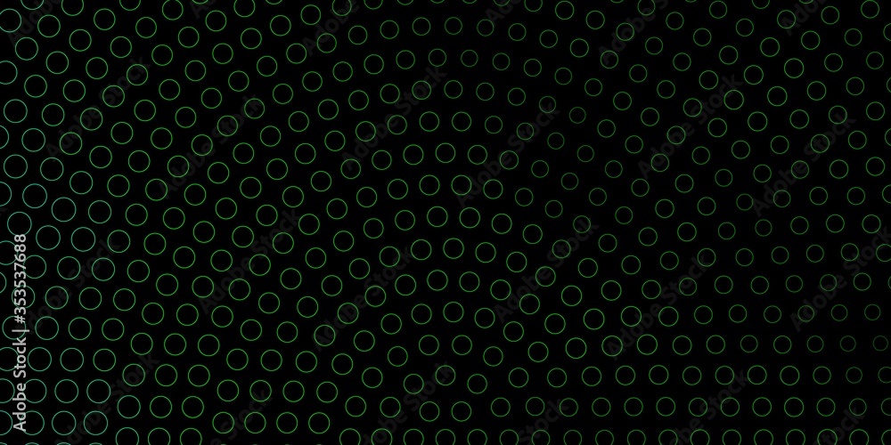 Dark Green vector backdrop with dots. Glitter abstract illustration with colorful drops. Design for posters, banners.