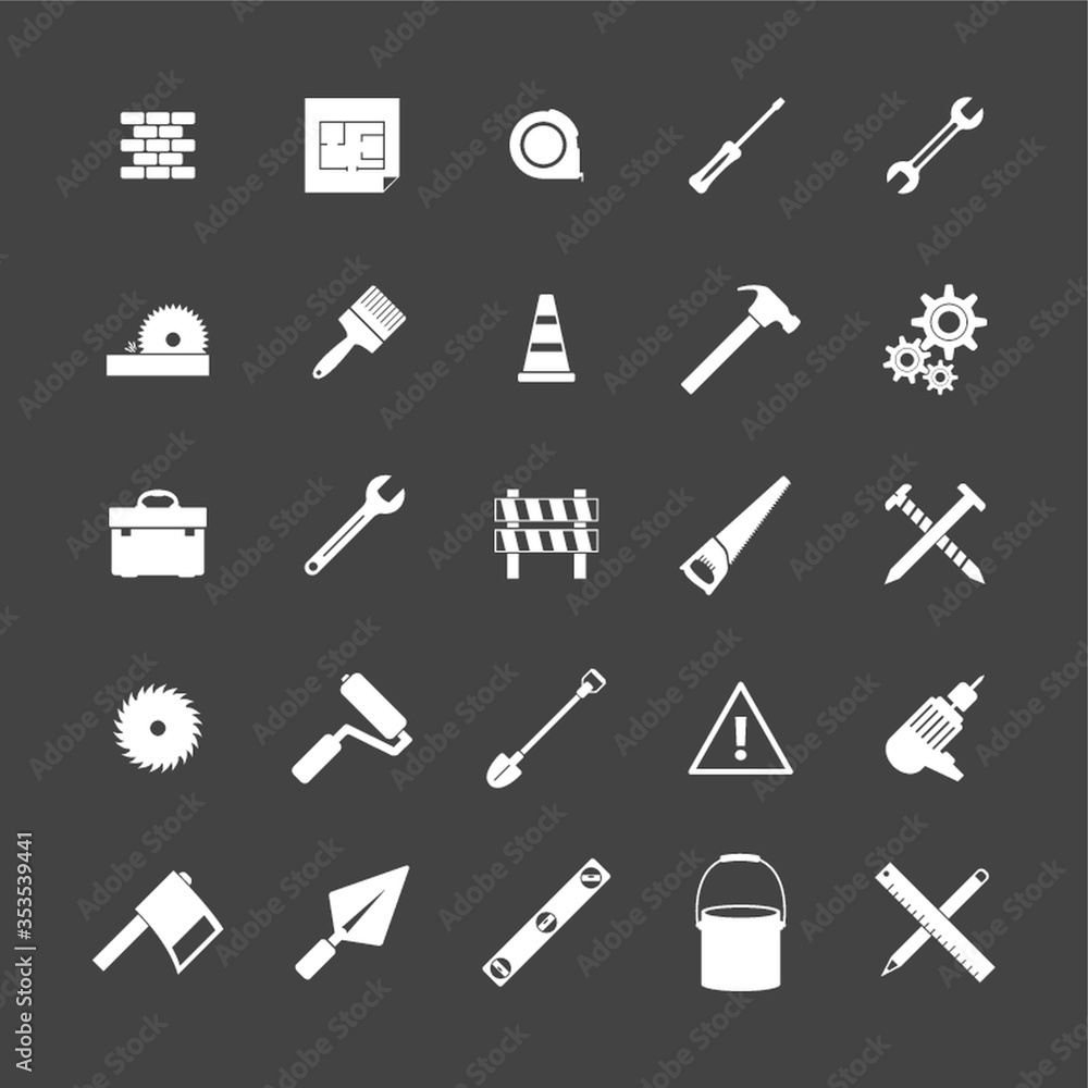 Set of construction icons Set of construction icons