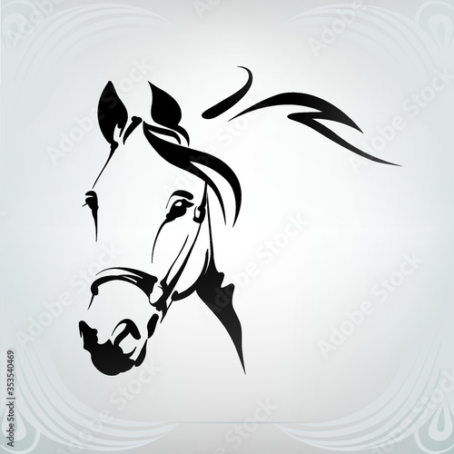 Silhouette of the head horse