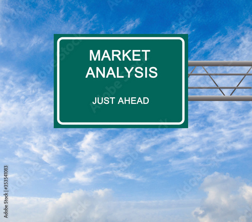 Road Sign to market analysis photo