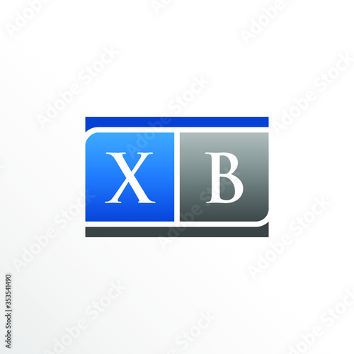 Initial Letter XB Square Logo Design 