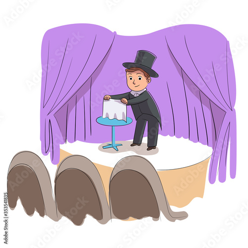 Vector character illustration of kid talent show