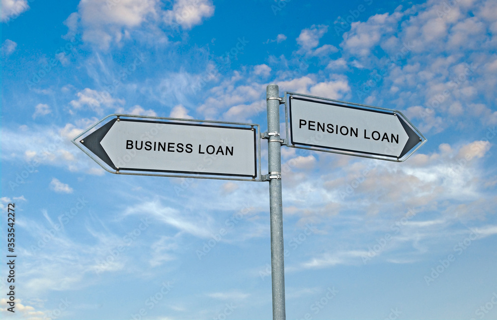 Fototapeta premium Green road sign to loans