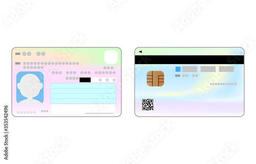 顔写真付きマイナンバーカードの表面と裏面のイラスト