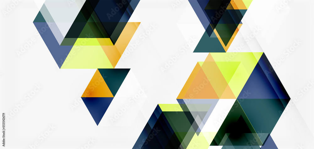 Geometric abstract background, mosaic triangle and hexagon shapes. Trendy abstract layout template for business or technology presentation, internet poster or web brochure cover, wallpaper Geometric abstract background, mosaic triangle and hexagon shapes. Trendy abstract layout template for business or technology presentation, internet poster or web brochure cover, wallpaper