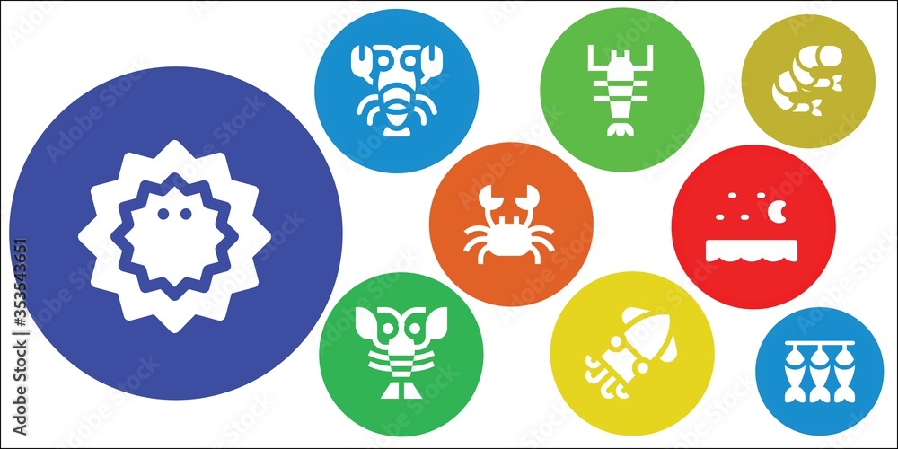 Modern Simple Set of crab Vector filled Icons Modern Simple Set of crab Vector filled Icons