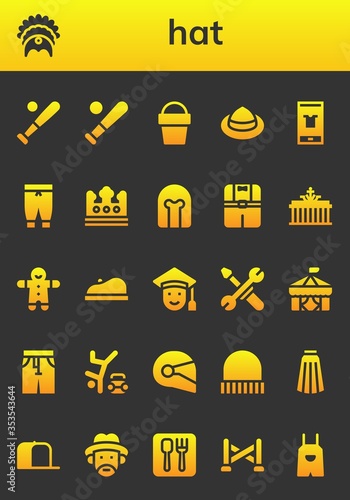 hat icon set