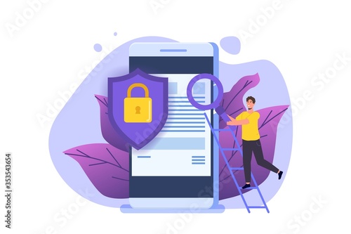 Cybersecurity, Protection network safe data concept. Web page design templates. Vector illustration