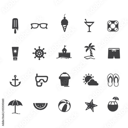 Set of beach icons