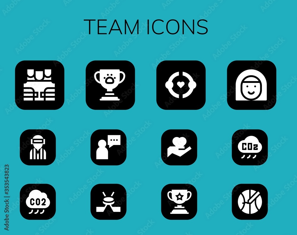 Modern Simple Set of team Vector filled Icons