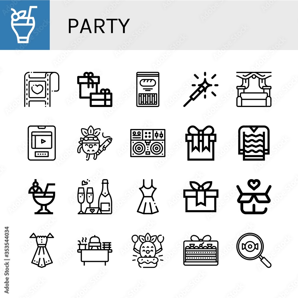 Fototapeta premium party icon set