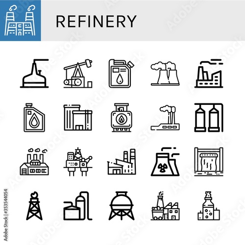 refinery simple icons set