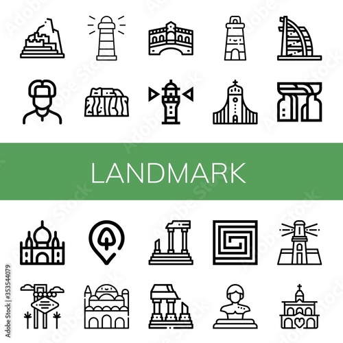 Set of landmark icons