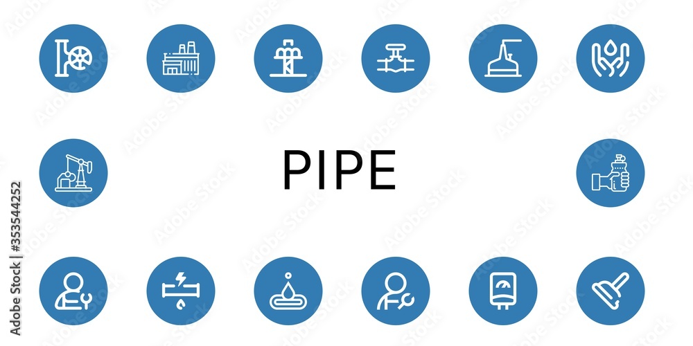 Set of pipe icons Set of pipe icons