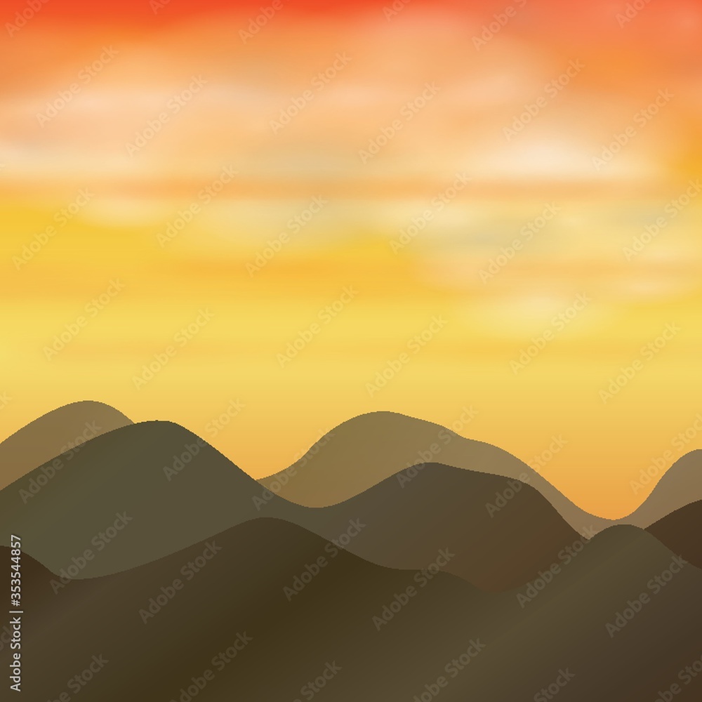 Mountains and sunset