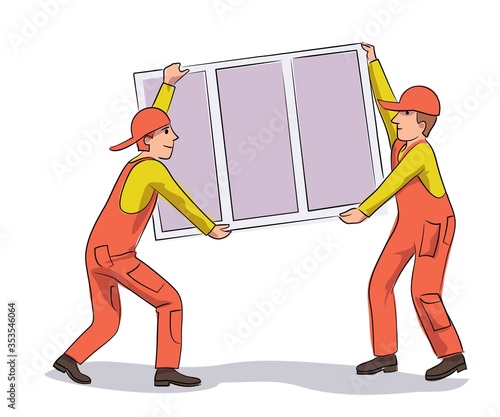 Master team carrying window isolated on white