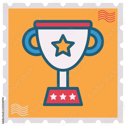 Stamp with trophy