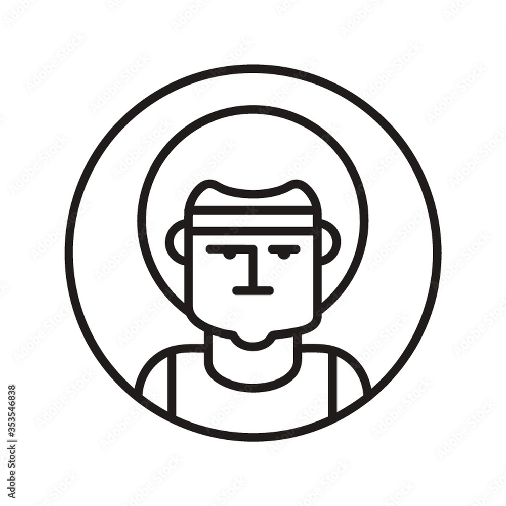 Man with headband Man with headband