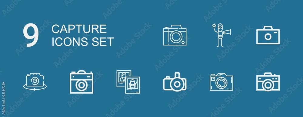 Editable 9 capture icons for web and mobile Editable 9 capture icons for web and mobile