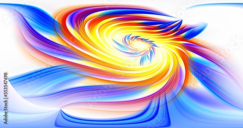 Abstract color lines create 3D rendering patterns