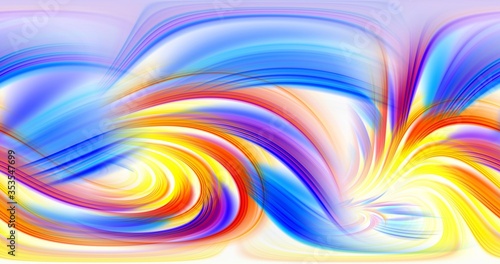 Abstract color lines create 3D rendering patterns