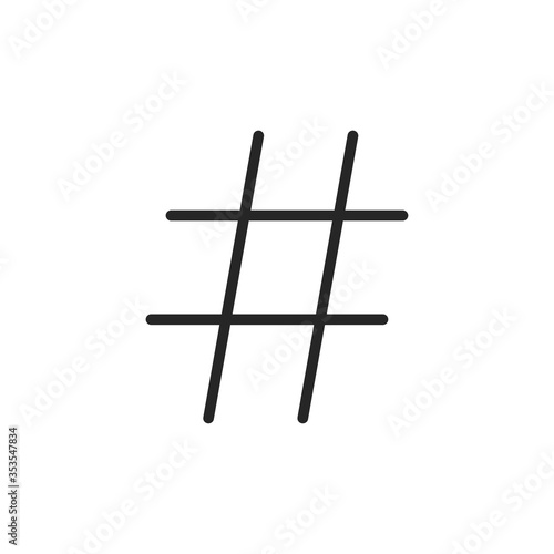 Hashtag Social Media Icon. Vector Illustration