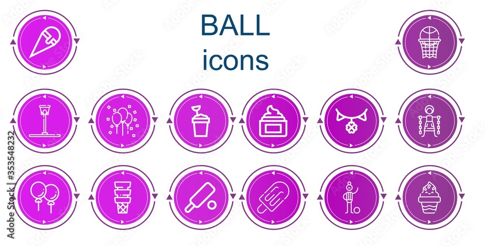 Editable 14 ball icons for web and mobile Editable 14 ball icons for web and mobile