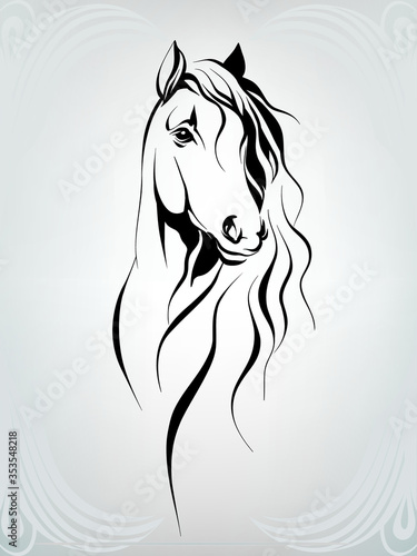 Vector silhouette of a horse's head