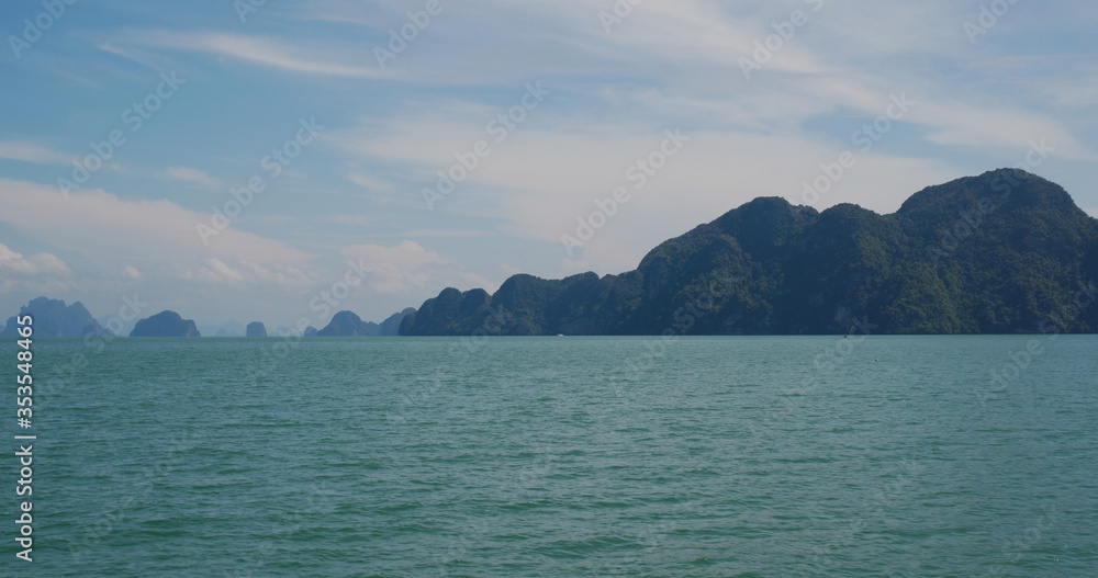 Beautiful sea and sky with mountain Beautiful sea and sky with mountain