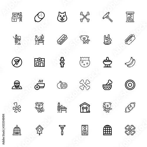 Editable 36 dog icons for web and mobile