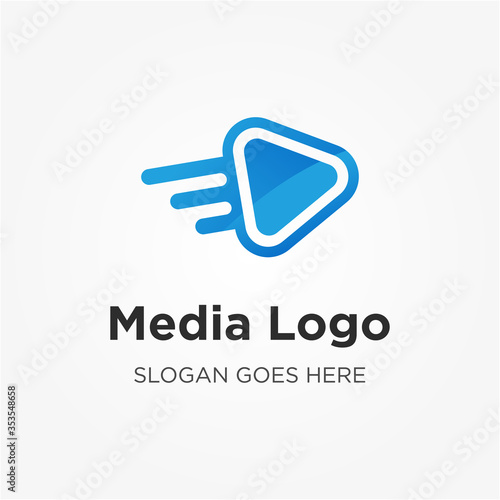 Abstract Modern Play Logo. Play Button Media Player Logo for your business