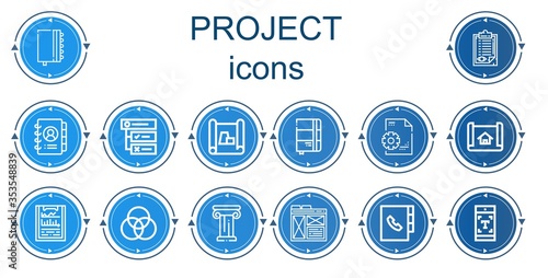 Editable 14 project icons for web and mobile