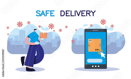 courier delivery service with smart phone, tracking of packages