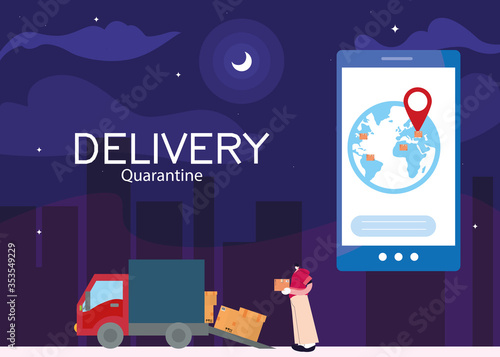 courier delivery service with smart phone, tracking of packages